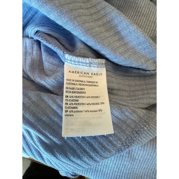 American Eagle Blue Oversized‎ Ribbed Hi-Low Tunic Tee Size Medium - Picture 8 of 11